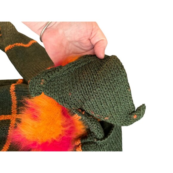 Sweater VTG 80s Sheila Raymond Asymmetric Oval Wool Blend Crew Neck Angora Sz M - Picture 6 of 11